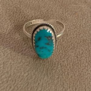 Vintage Turquoise Sterling Silver Ring Size 5
